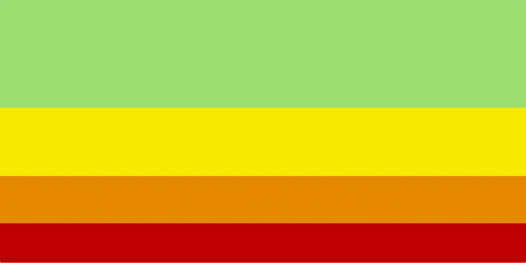 Green, yellow, orange, and red color palette.