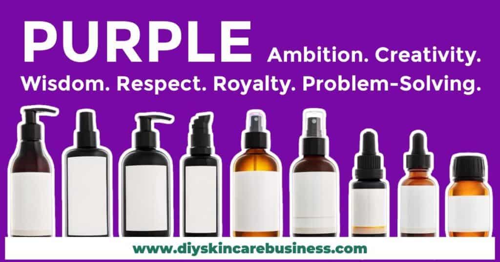 Purple color psychology for skin care businesses