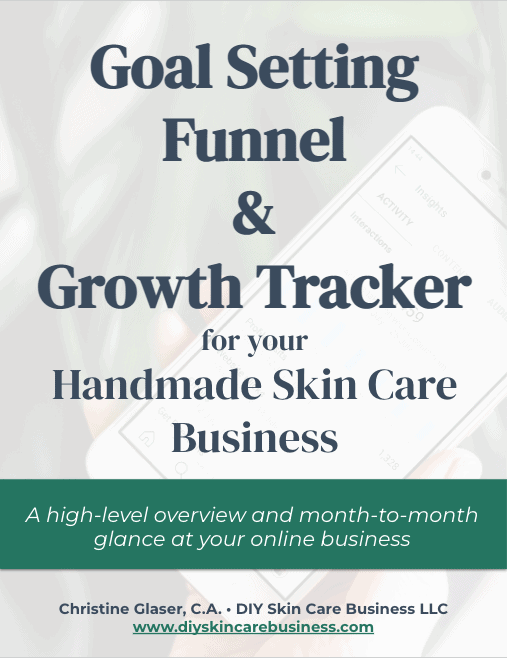 Goal Setting Funnel and Growth Tracker Freebie for Handmade Skin Care Businesses