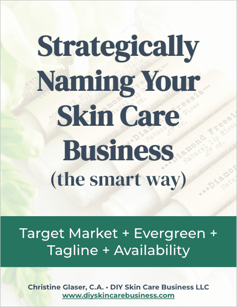 Naming Your Skin Care Business Ebook and Worksheet Cover Page