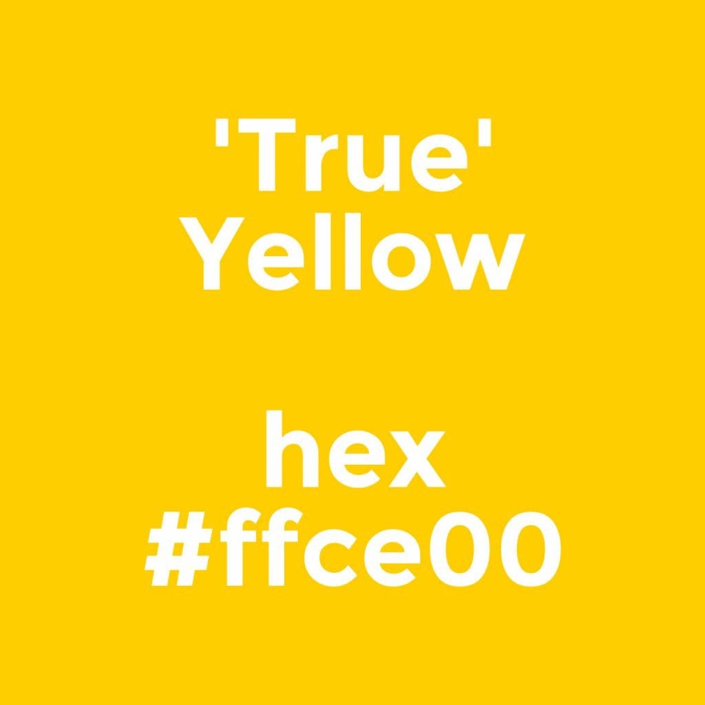 True Yellow with hex #ffce00