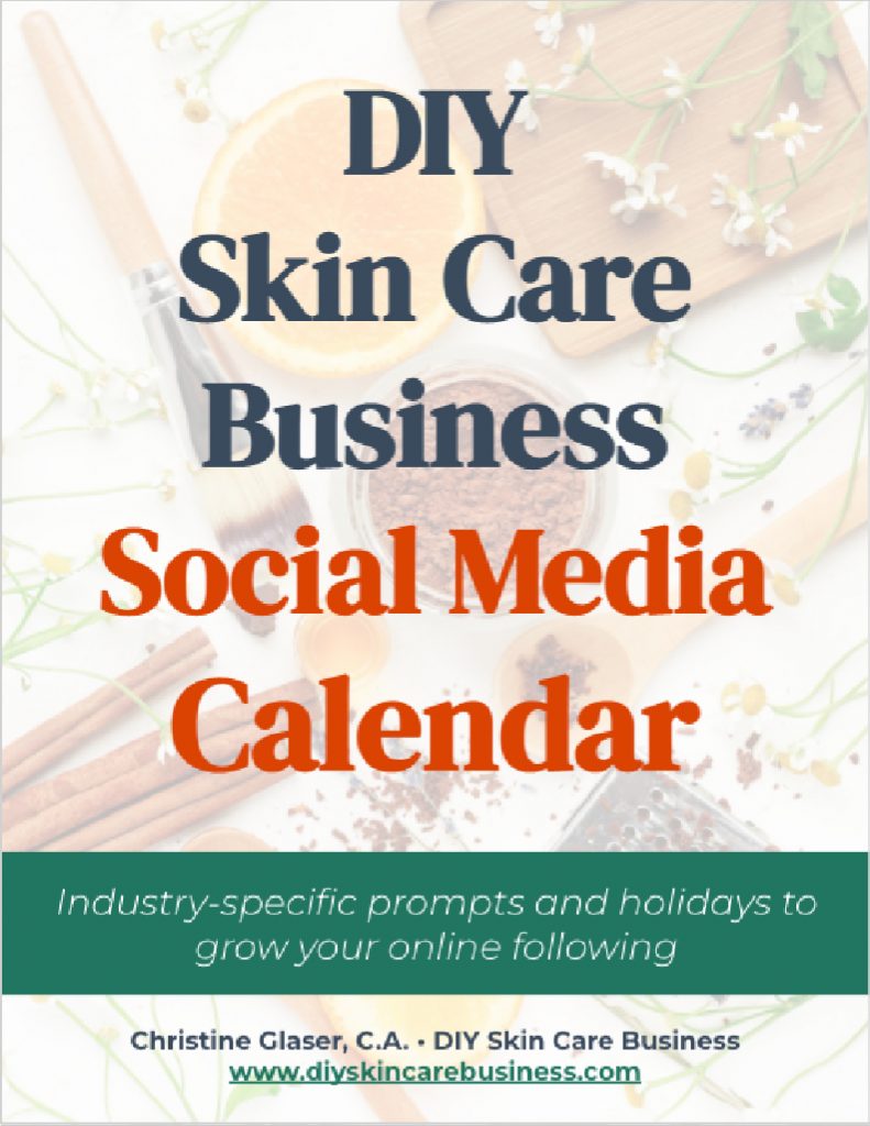 DIY Skin Care Business Social Media Content Calendar