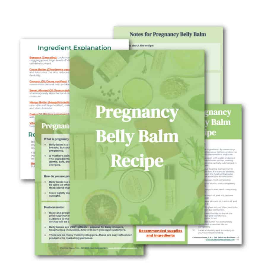 Belly Balm Recipe included in the natural skin care recipe book