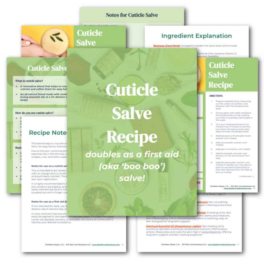 Cuticle salve recipe in the natural skin care recipe book
