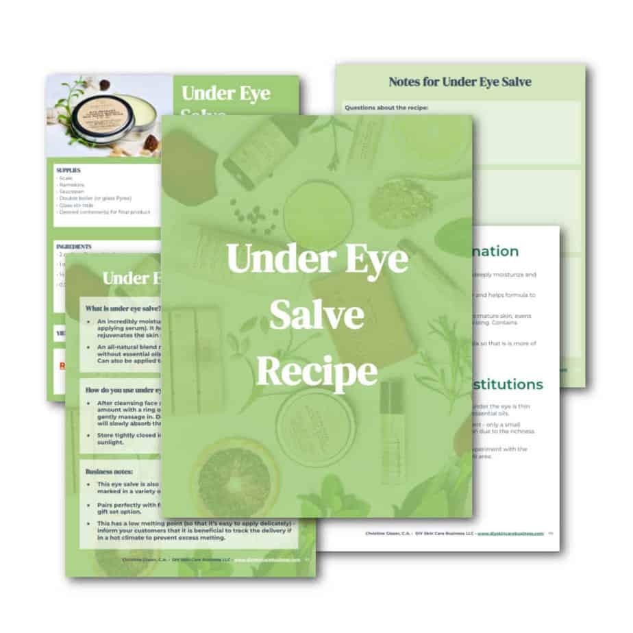 Under eye salve recipe in the natural skin care recipe book