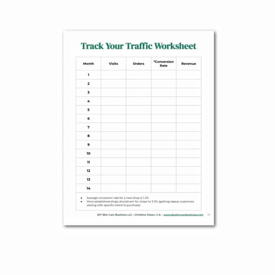 Etsy Traffic Tracker Worksheet
