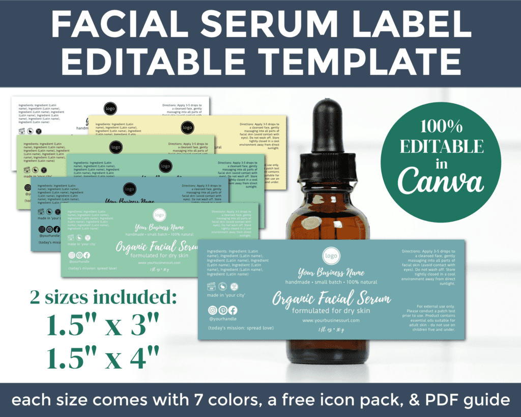 Cool Pastels Label Template for Facial Serum
