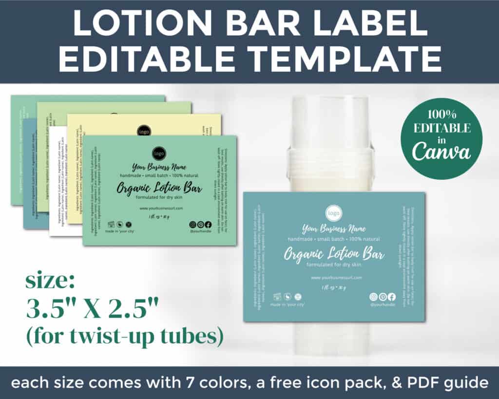 Pastel Label Template for Lotion Bar Tubes