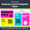 Neon Skin Care Business Card Template