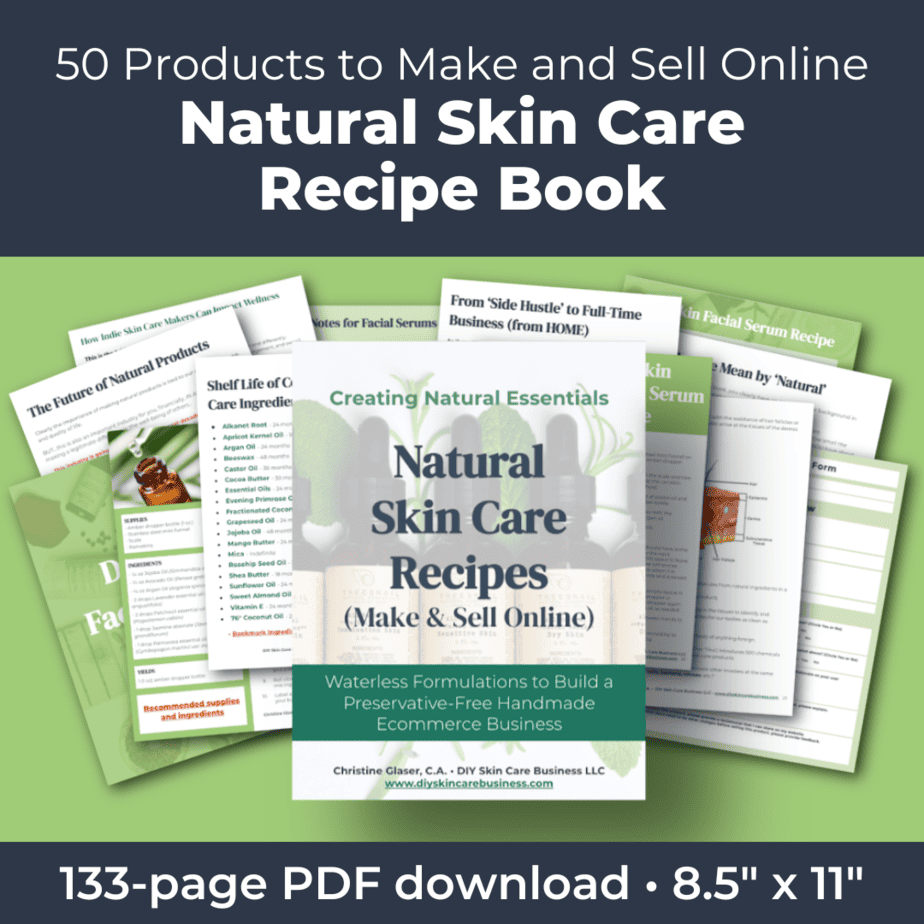 Natural Skincare Recipe Book for Handmade Businesses