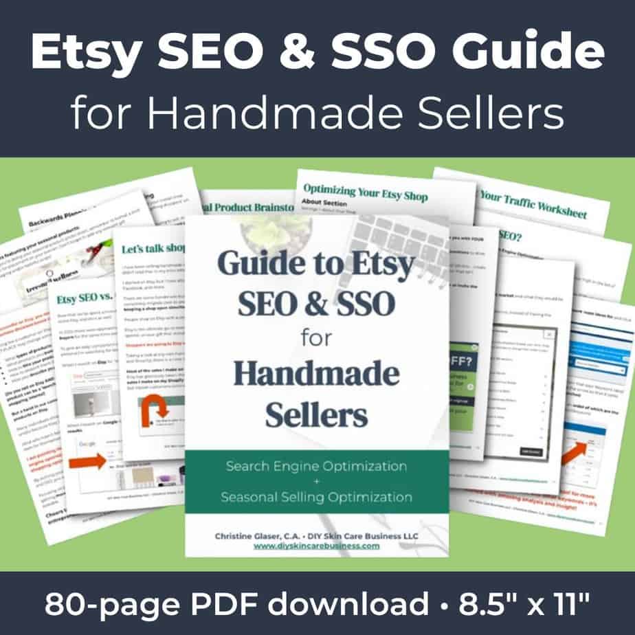 Etsy SEO and SSO Guide for Handmade Sellers Ebook and Workbook