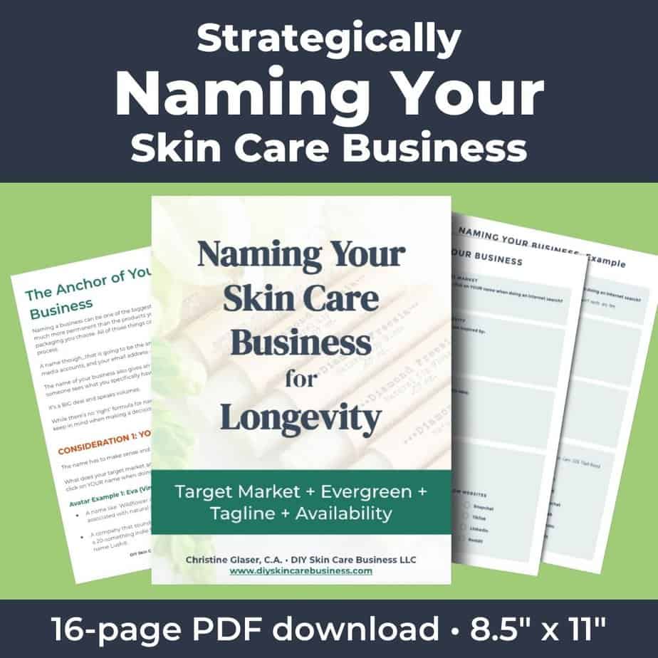 Naming Your Skin Care Business Ebook and Workbook