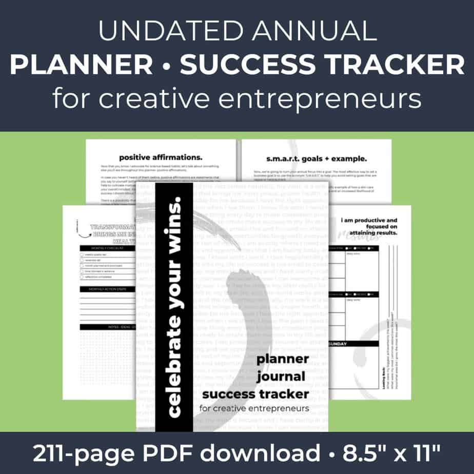 Celebrate Your Wins Annual Planner for Creative Entrepreneurs