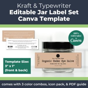 Kraft Jar Label Template Set for Handmade Skin Care Businesses
