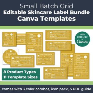 Small Batch Grid Label Template Bundle for Handmade Skincare Businesses