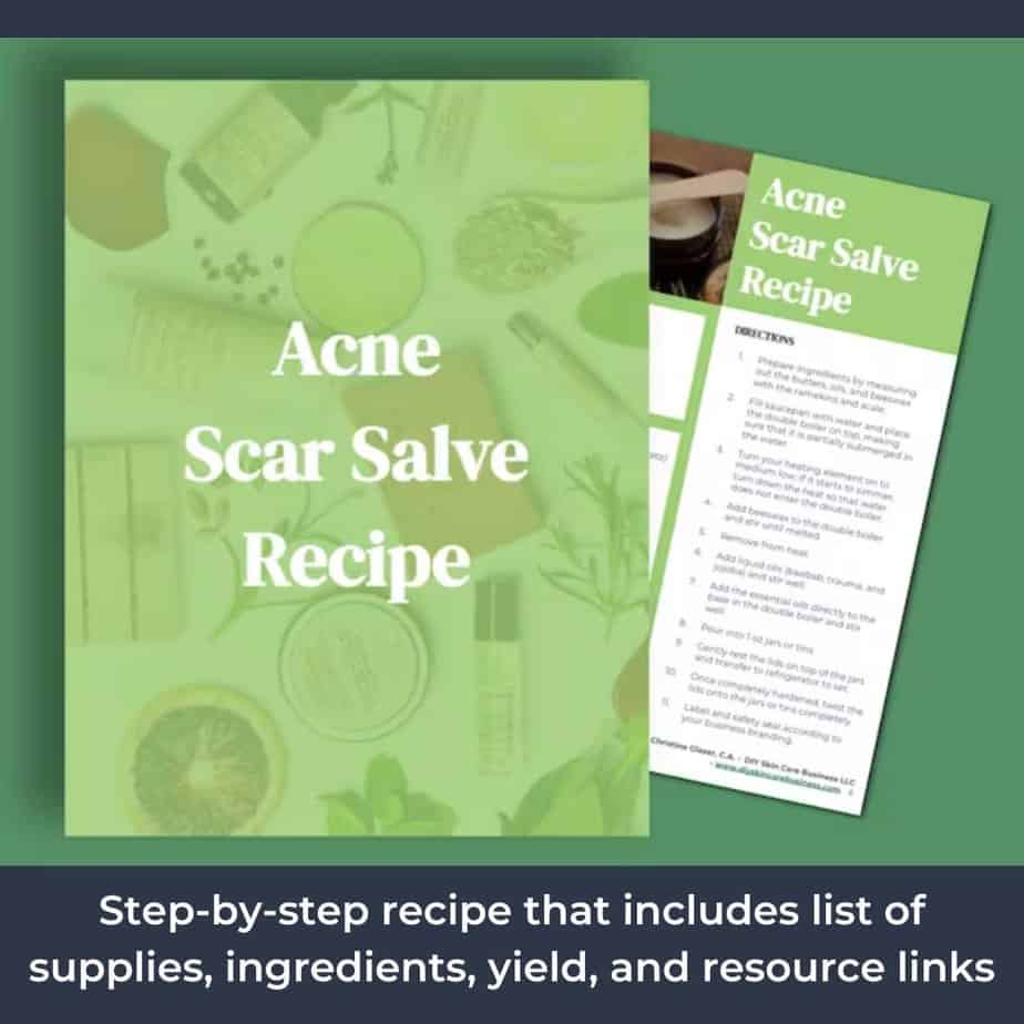 Preview of the acne scar salve recipe PDF