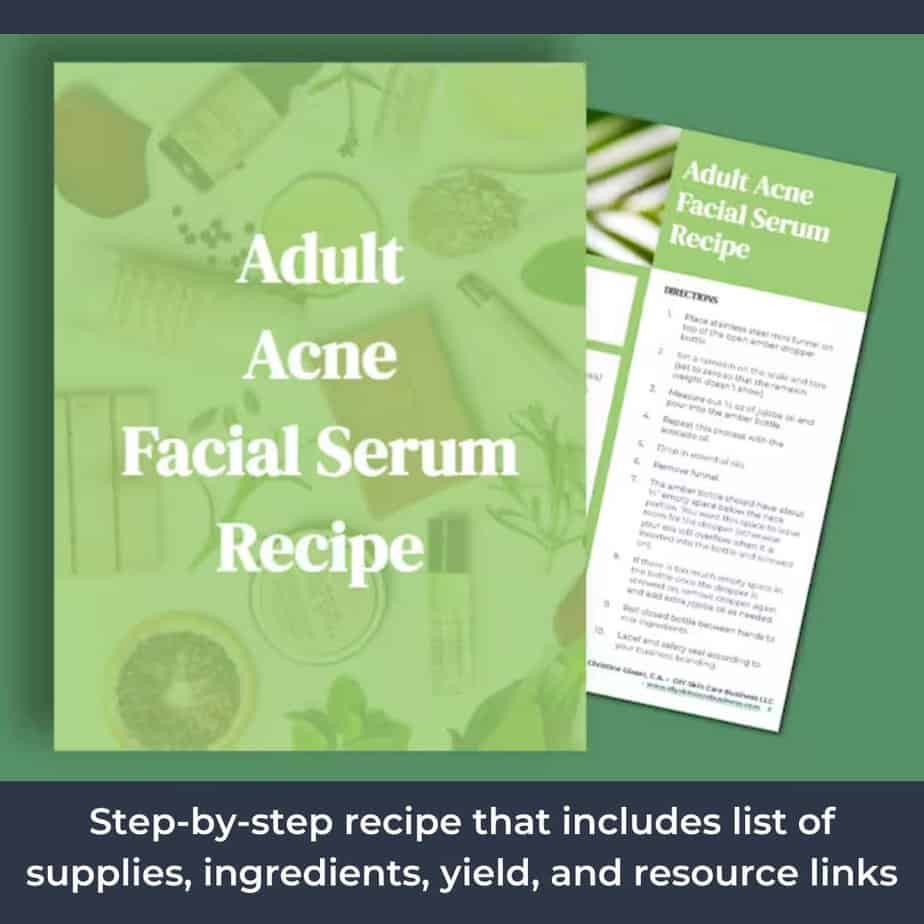 Inside look at the Adult Acne Facial Serum Recipe PDF