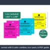 Neon roller ball label templates come in six different color combinations.