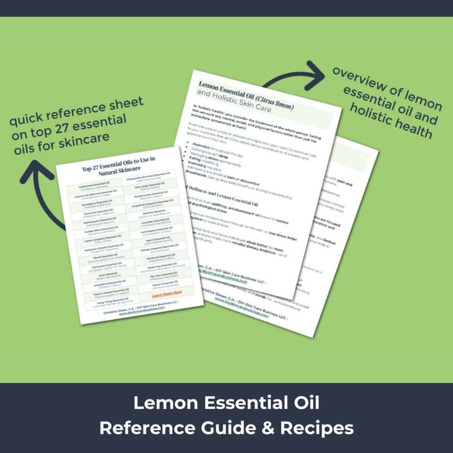 Lemon essential oil and holistic skincare info