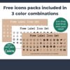 3 icon packs included with the kraft business card template for skin care makers