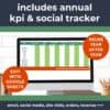 The content planner template includes an annual kpi and audience tracker.