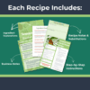 Each recipe in the natural skincare recipe ebook includes ingredient explanations, instructions, business notes, and a product feedback form.