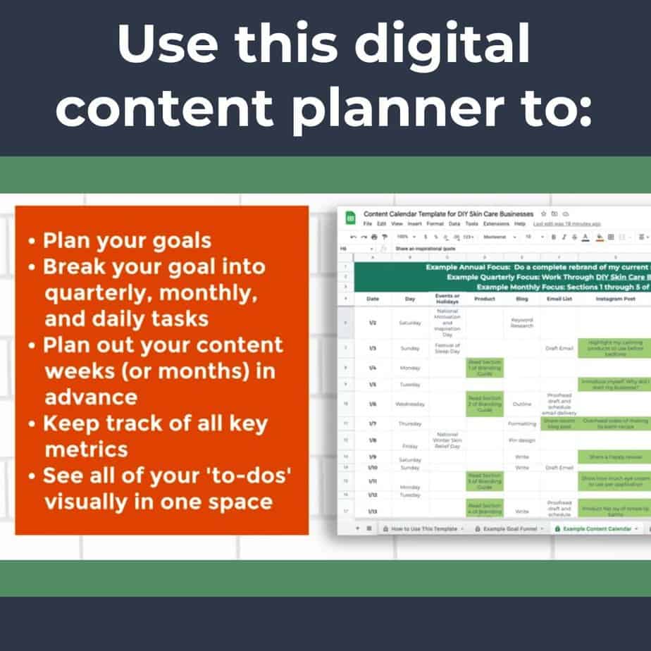 Ideas on how to use the digital content planning spreadsheet.