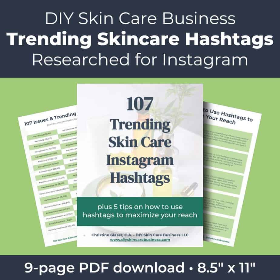 Trending Skincare Phrases and Issues Instagram Hashtag Pack
